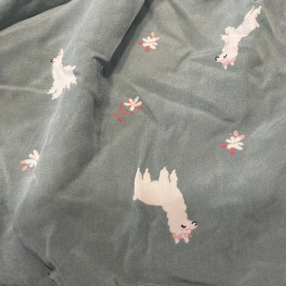 Carters‎ Girls 3T Llama Long Sleeve Shirt Green Soft Cozy